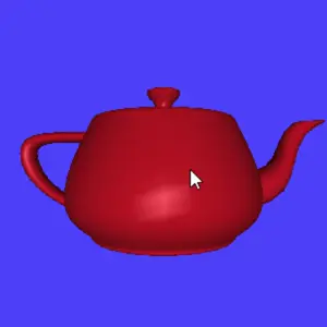 Gouraud シェーディングによる赤いティーポット