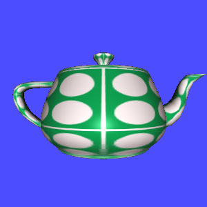 Phong シェーディングによるテクスチャを貼ったティーポット