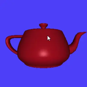 Phong シェーディングによる赤いティーポット