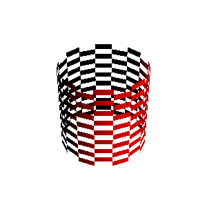 バーテックスシェーダを変更して作成した円柱