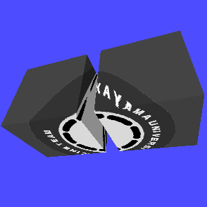 2つの立方体に `GL_EYE_LINEAR` でマッピング