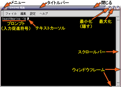 ターミナルウィンドウ