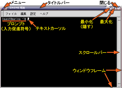 ターミナルウィンドウ