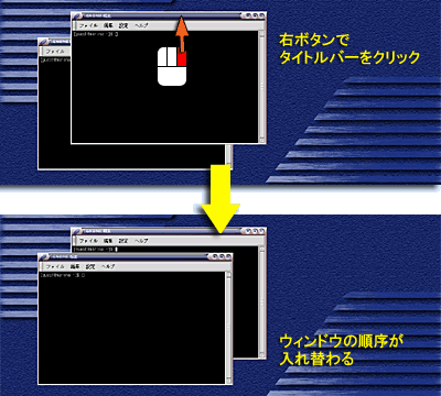 ウィンドウの順序の入れ替え