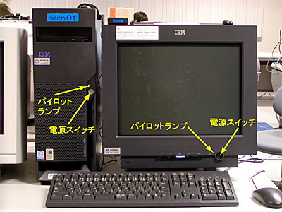 本体のボタンとランプ