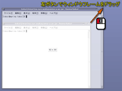 ウィンドウのリサイズ