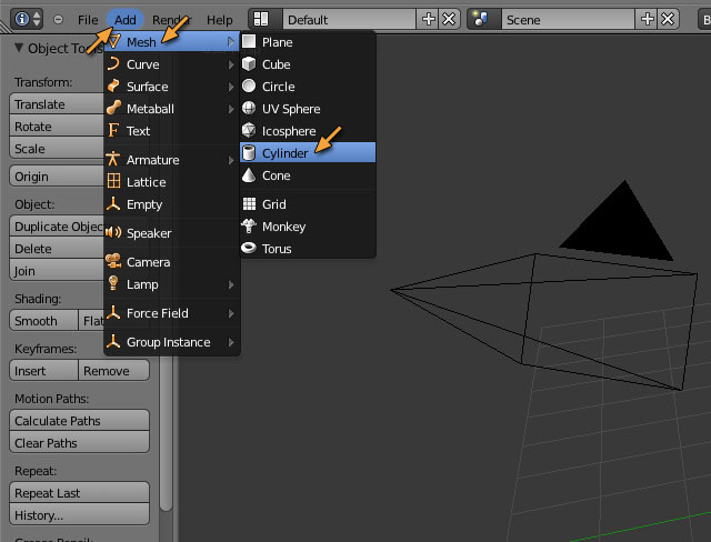 円柱を追加する