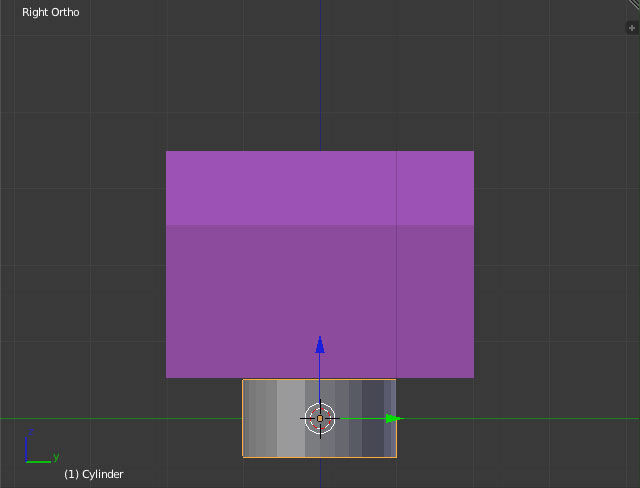 円柱は原点に作成される