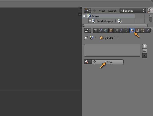 円柱に材質を設定する