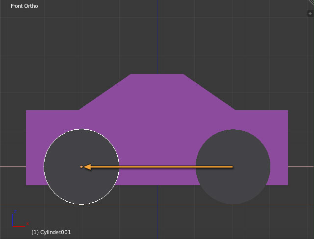 複製した円柱を移動する