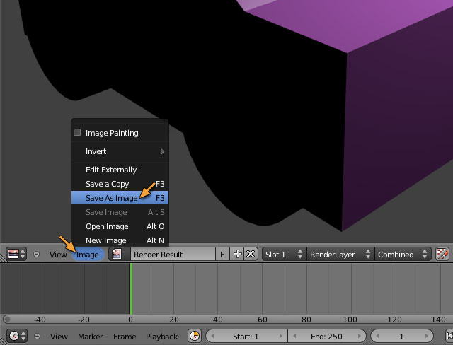 レンダリング結果の保存