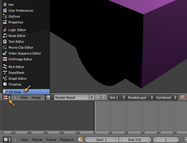 3D View への切り替え