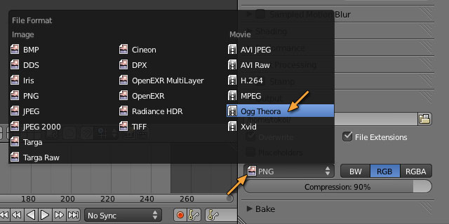 ムービーファイルの形式