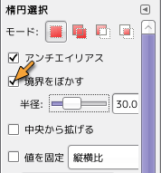 楕円選択オプション