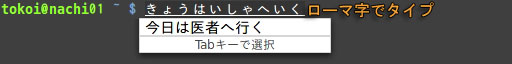 ローマ字で入力